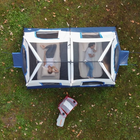 OZARK TRAIL 13′ X 9′ 8-PERSON CABIN TENT WITH LED LIGHTED POLES, 32 LBS