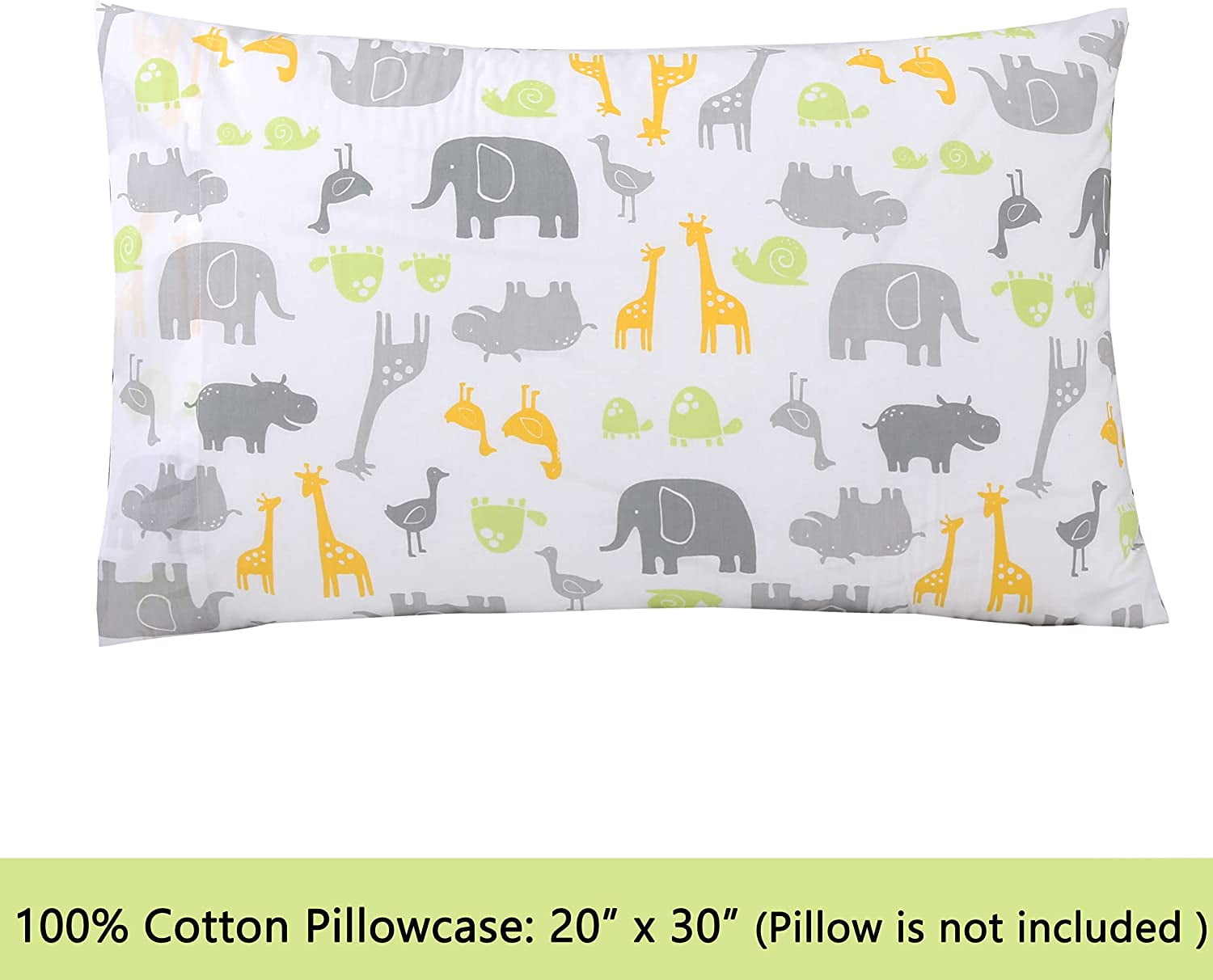 3-Piece Cotton Toddler Sheet Set for Kids Boys & Girls (Animals, Fish, Sports, Floral) SafariAnimals
