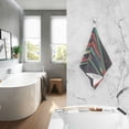 thumbnail image 2 of Yayeee 2 Pack Hand Towels for Bathroom 100% Cotton 16" x 28" Soft Absorbent Kitchen Towel, Red Abstract Lines, 2 of 7