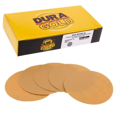 

400 Grit 3 Gold Hook & Loop Sanding Discs DA Sanders - Box of 40 Sandpaper