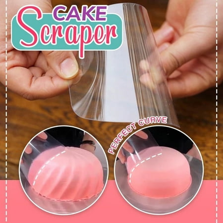

lulshou Flexible Transparent Cake Scraper Baking Plain Smooth Jagged Spatulas 10PC