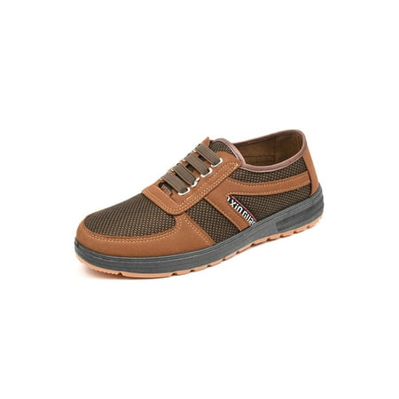

SIMANLAN Men Lightweight Flat Walking Shoes Driving For Elderly Slip On Sneakers Mens Work Casual Low Top Shoe