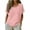 Hot Pink B, variant on Asxite Womens Tops Short Sleeve Solid Color Linen Mix Round Neck Relaxed Casual Blouse