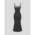 thumbnail image 2 of Black & White Polka Dot Sexy Casual Backless Sleeveless Spaghetti Strap Dress for Women Spring Summer, 2 of 5