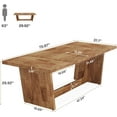 thumbnail image 4 of Finmind 6FT All-Wood Conference Table: 70.87" Executive Business Furniture, Rectangular Seminar Table, Walnut, 4 of 7