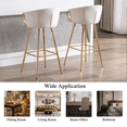 thumbnail image 6 of 30 Inch Velvet Dining Chairs, Modern Dining Chair with Golden Metal Legs, Simple Bar Stool Upholstered Dining Chairs, Accent Desk Chair Dining Room, Kitchen, Vanity, Living Room(Cream,Set of 2), 6 of 10