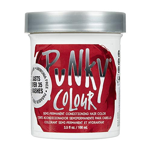 Punky Vermillion Red Semi Permanent Conditioning Hair Color, Vegan, PPD