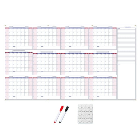 2026 Full Year Calendar Wall Planner 2026 Yearly Planner Erasable Wall Planner Calendar Undated for Home Office