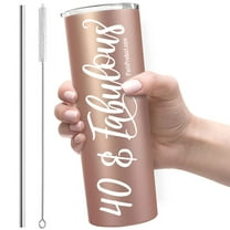 40 & Fabulous 20oz Stainless Steel Tumbler For 40th Birthday Gifts Women, 40th Birthday Gifts, Funny 40th Birthday Decorations Women, 1982 Birthday Gifts For Women, Gifts For 40th Birthday Woman