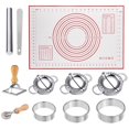 thumbnail image 1 of Lishi Kit de Fabrication de Dumplings 11 Pcs : Coupeur, Roue de Coupe et Tapis de Cuisson en Silicone, 1 of 5