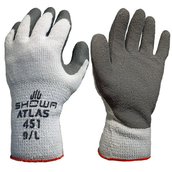 Showa Atlas 451 Large Gray Thermal Work Gloves, 12 Pairs