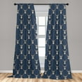 thumbnail image 5 of Ambesonne Deer Curtains, Retro Hipster Animals, Pair of 28"x95", Slate Blue Tan, 5 of 5