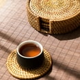 thumbnail image 5 of Natural Rattan Round Placemats - Handwoven Heat-Resistant Trivets for Plates and Kitchen Cup Protection, 5 of 6