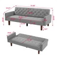 thumbnail image 5 of Aukfa 75" Square Arm Futon Convertible Sofa for Home Office, Button-Tufted Back, Grey, 5 of 10
