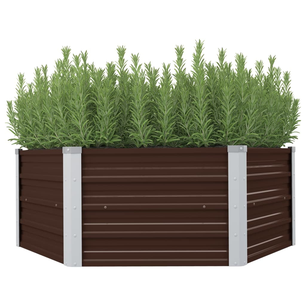 vidaXL Raised Garden Bed Patio Raised Flower Bed Galvanized Steel Planter