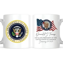 Bliss Monkey Co. Trump 45 and 47 - President Elect Donald J Trump 45 and 47 Merch Merchandise - 11 Ounce Novelty Coffee Mug - Trump and Vance 2024 President - Printed On Both Sides - T475