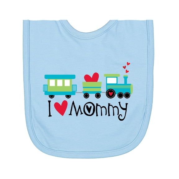 Inktastic I Love Mommy Boys Train Newborn Bib