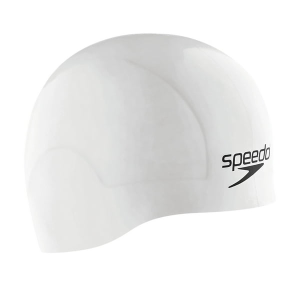 Speedo Aqua V Silicone Swim Swimming Racing Competition Pool Cap White, Medium
