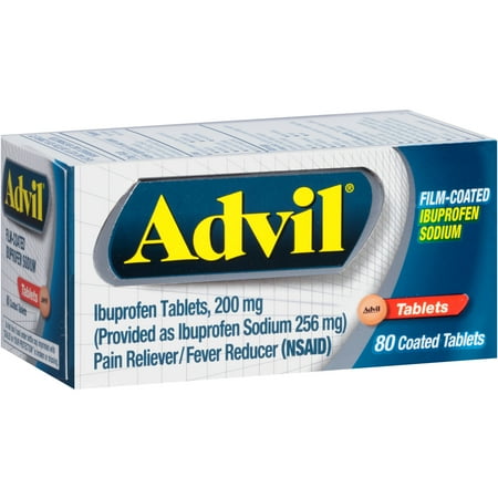 Advil Ibuprofen Pain Reliever/Fever Reducer Tablets, 200 mg, 80 ct