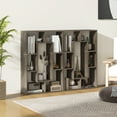 thumbnail image 2 of Costway 2 PCS 7-Cube Geometric Bookshelf with Anti-Toppling Device Modern Open Bookcase Grey, 2 of 10