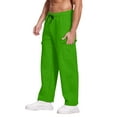 thumbnail image 4 of Cargo Sweatpants for Men Open Bottom Fleece Baggy Sweatpants Plus Size Athletic Jogger Workout Pants with Pockets Green 3XL, 4 of 5