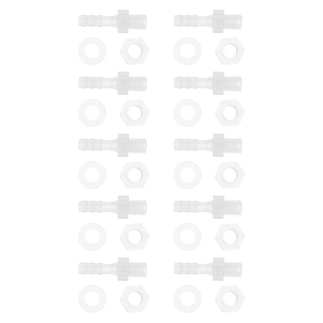 Conectores de Adaptador de Rosca Externa M6 de 15/64" de Ajuste de Manguera de Plástico Unique Bargains, Kit de 1 Juego