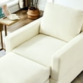 thumbnail image 4 of Beige Chaise Lounge For Living Area. Comfy, Casual Look With Corduroy Covering, Removable Back Modern Comfort, 4 of 5