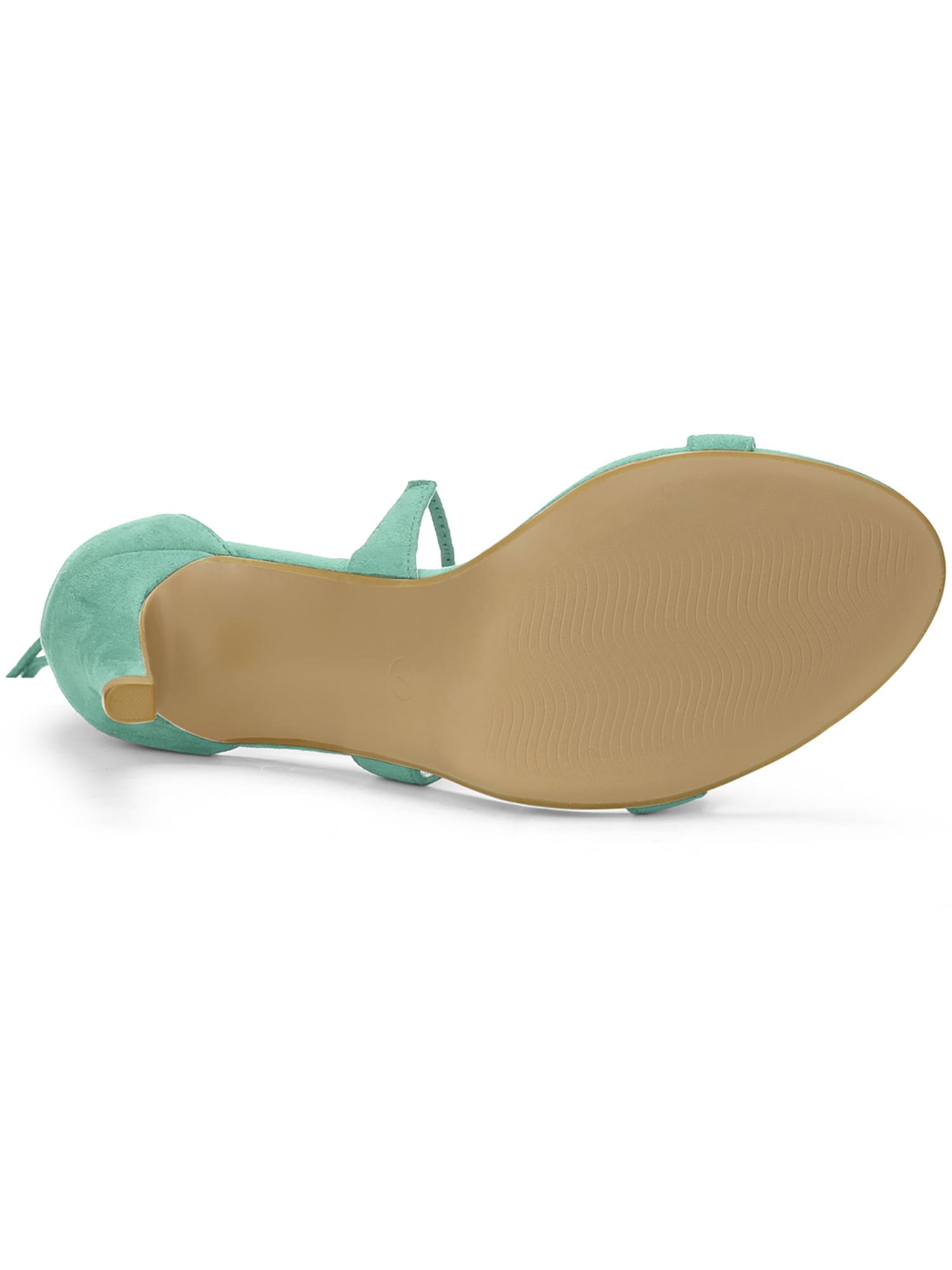 DARING DIVA Women Open Toe Stiletto High Heel Lace-Up Black Sandals 5 Turquoise Green