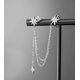 thumbnail image 2 of Pendientes de cadena de puño de estrella de moda para mujeres adolescentes Pendientes de estrella de arrastre Pendientes de envoltura, Metal, Zirconia cúbica JAMW Sencillez, 2 of 5