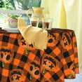 thumbnail image 5 of Halloween Pumpkin Round Tablecloth 60 Inch, Fall Buffalo Plaid Orange Table Anti-Wrinkle Waterproof Wipeable Table Cover for Autumn Thanksgiving Party Home Dining Decor, 5 of 5