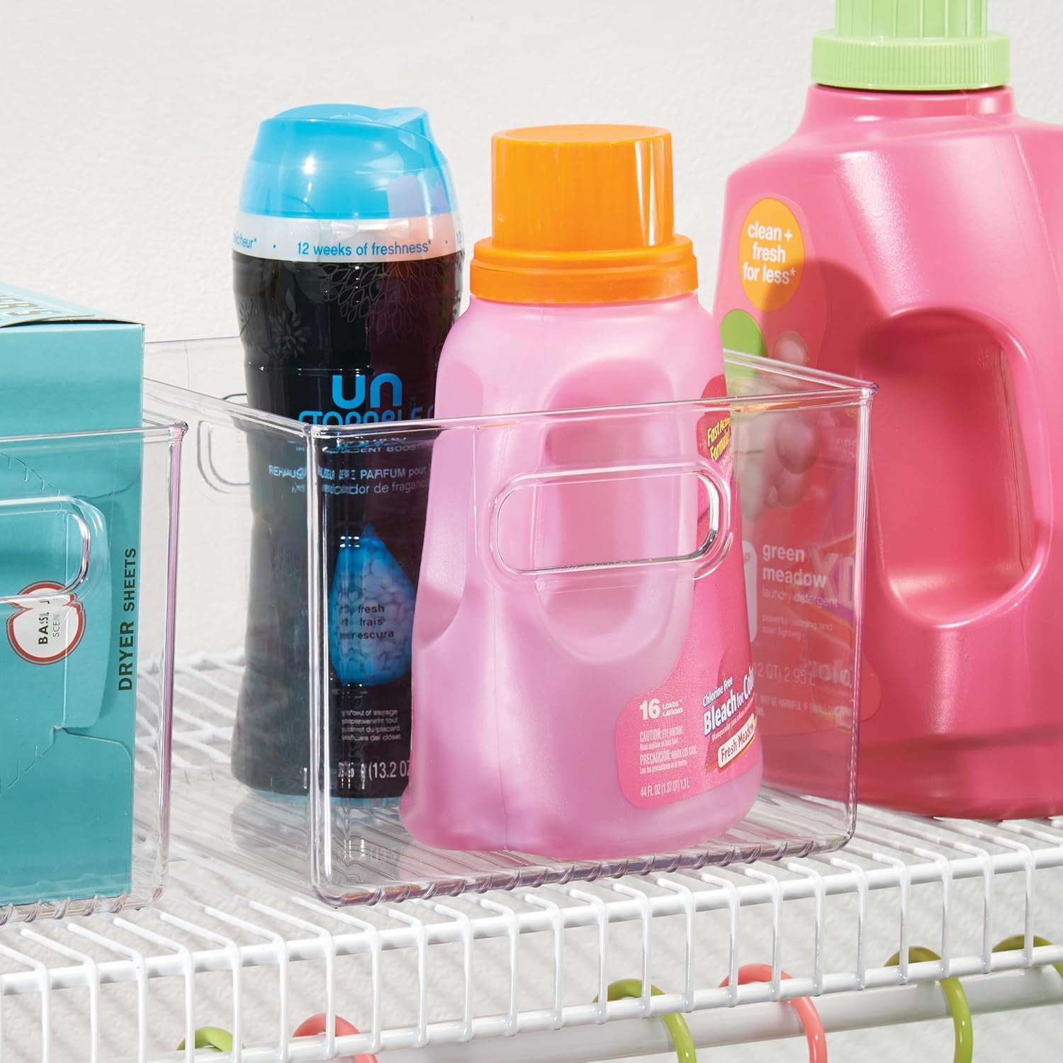 CHTER Clear Plastic Storage Bins for Kitchen - Pantry and Fridge Storage for Cabinets and Shelves, 4-Pack