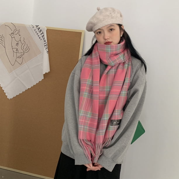 pstuiky Bufanda para mujer, estilo coreano, nueva colección invierno 2023, combina con todo, imitación de chal, cuello tipo chal.