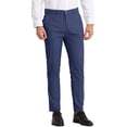 thumbnail image 1 of Pantalones de vestirrayas casuales pahombre Pantalones ajustados de color en contraste con frente plano y corte ajustado Azul Oscuro 3XL, 1 of 6