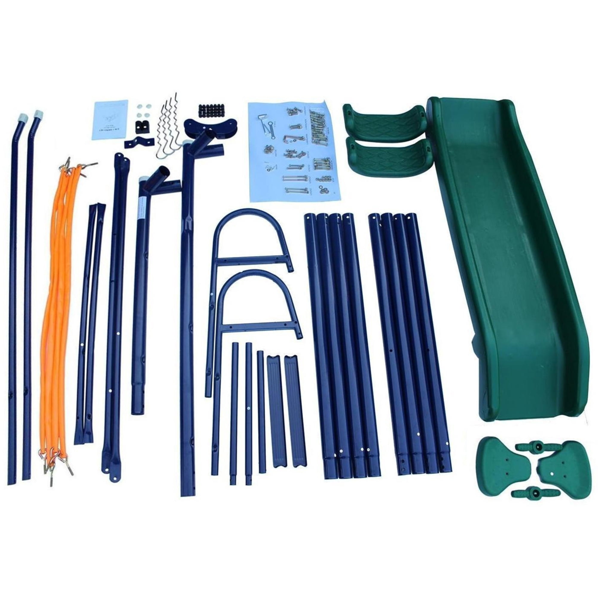A-Frame Metal Swing Set w/ Slide for Backyard