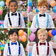 thumbnail image 2 of Ashton Allen Global Solid Color Children's Elastic Suspenders and Bowtie Set For Boys Girls Babies Toddlers Color: Yellow, 2 of 5
