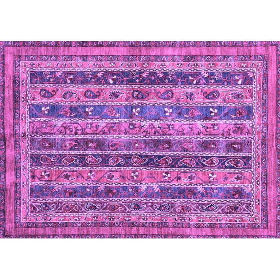 Ahgly Company Indoor Rectangle Abstract Purple Modern Area Rugs, 7' x 10'