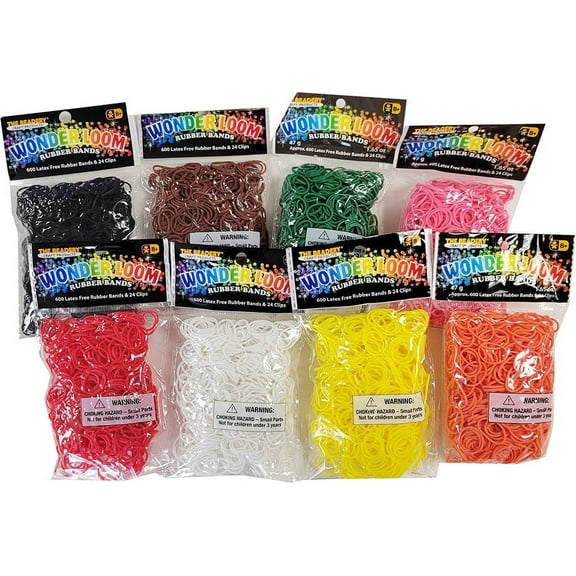 The Beadery Wonder Loom Rubber Bands, 8 Pack, Crafts