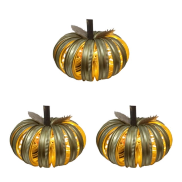 Matsuzay Luz hueca de calabaza de Halloween para decoración ecológica Clásico fuera de arriba Multifuncional Oro Type1 NO1