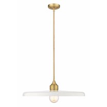 1 Light Pendant In Modern Style-6.75 Inches Tall And 24 Inches Wide-Olde Brass Finish-Gloss Opal Glass Color Z-Lite 820P24-Obr
