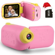 Toys for Girls Age 3-10, Kids Video Camera Digital Camcorder Birthday Gifts for 3 4 5 6 7 8 9 Year Old Girl with 32GB SD Card - Pink