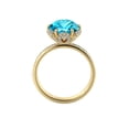 thumbnail image 3 of 2.50 ctw Blue Topaz Ring with Diamonds 14K Yellow Gold Flower Vintage Halo, 3 of 6