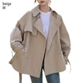 thumbnail image 3 of Jumpingount Abrigo de viento para mujer, ropa de algodón con botones para primavera y otoño, ropa de moda de manga larga de Color sólido, ropa de pecho Abrigos y chamarras Beige METRO Jumpingount AP013545-02, 3 of 4