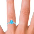 thumbnail image 5 of Diamond-Capitals 2.30 Carat Stylish Pear Cut Blue Topaz Gemstone Bridal Ring for Women 14K White Gold Size 6, 5 of 8