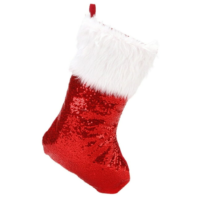 Christmas Stocking Sequin Fashion - Plush Holiday Stocking Xmas Hanging Sock