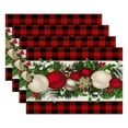 thumbnail image 2 of 4 Pcs Christmas Placemats for Christmas Decorations, Washable Durable Table Mat for Xmas Home Living Room Table Decoration 17.71x11.81 Inch Red, 2 of 8