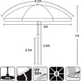 thumbnail image 7 of AMMSUN 6.5ft Beach Umbrella for Sand with Tilt & UPF50+ Sun Protection & Carry Bag,Blue, 7 of 7