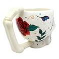 thumbnail image 4 of Ebros White Day of The Dead Red Rose Sugar Skull Drink Coffee Mug Cup 6.25"H, 4 of 8