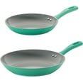thumbnail image 2 of Solara 10 & 12-Inch Ceramic Non Stick Frying Pan Set, Heavy-Gauge Aluminum Skillet with Nonstick Coating, Dishwasher and Oven Safe (Teal, 2-Pack), 2 of 7