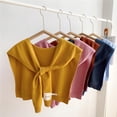 thumbnail image 3 of Lovskoo Sweater Shawl Wraps for Women Solid Color Knitted Outwear Shawl Winter Fall Scarf Cape Shoulder Tops Trendy Wrap Yellow Free Size, 3 of 4