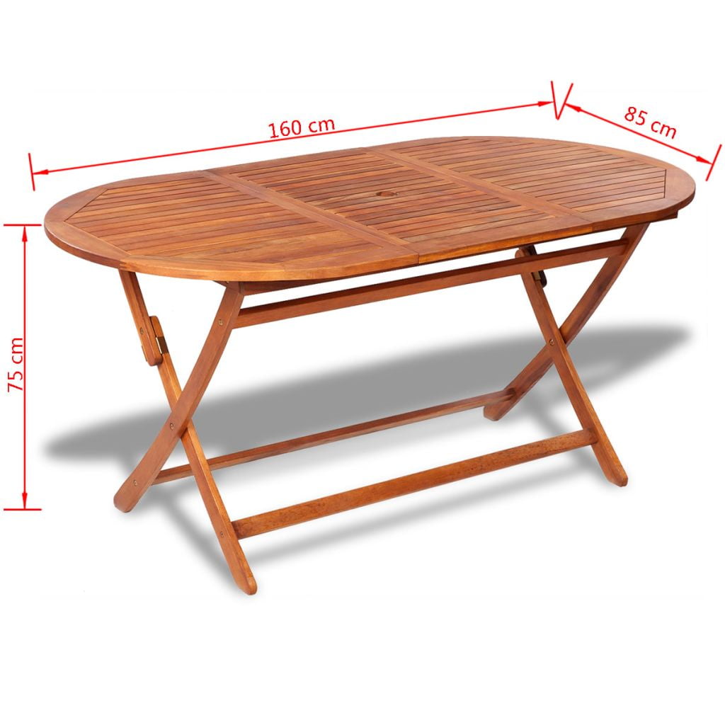 Kepooman 62" Garden Oval Foldable Solid Wood Dining Table for Indoor & Outdoor, Brown Kepooman 62" Garden Oval Foldable Solid Wood Dining Table for Indoor & Outdoor, Brown